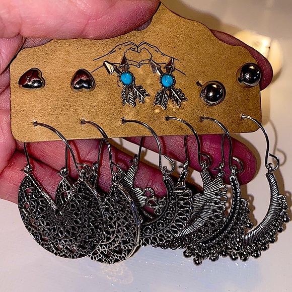 Fashion Jewelry Boho Retro Vintage Dangle & Stud Earrings - 6 Pairs NWOT - Picture 3 of 3
